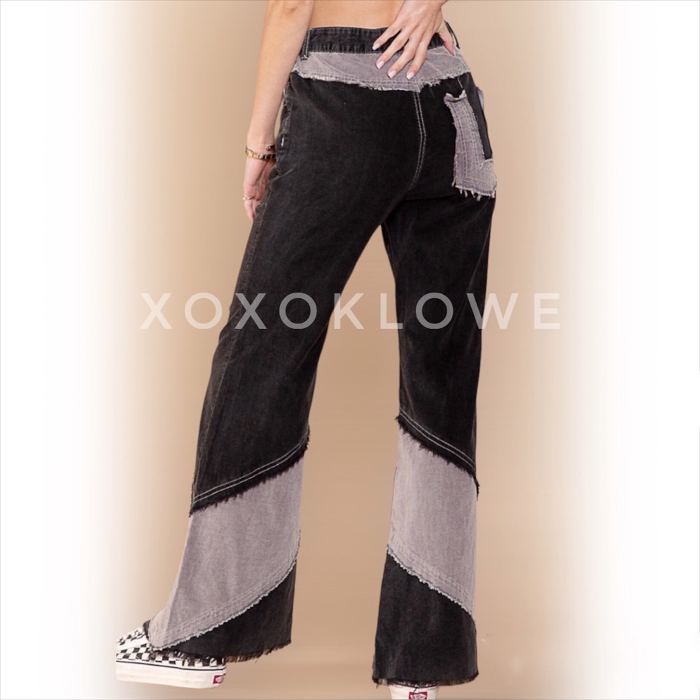 POL Corduroy Pants Retro High Waist Color Blocked - Picture 14 of 16